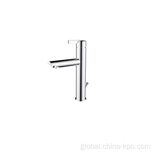 One Lever Water Taps Chrome Single Lever High Basin Mixer with Waste Manufactory